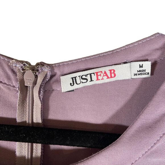 JustFab New Long Sleeve Pleated Purple‎ Size Medium Fit Flare Business Casual - Picture 4 of 15
